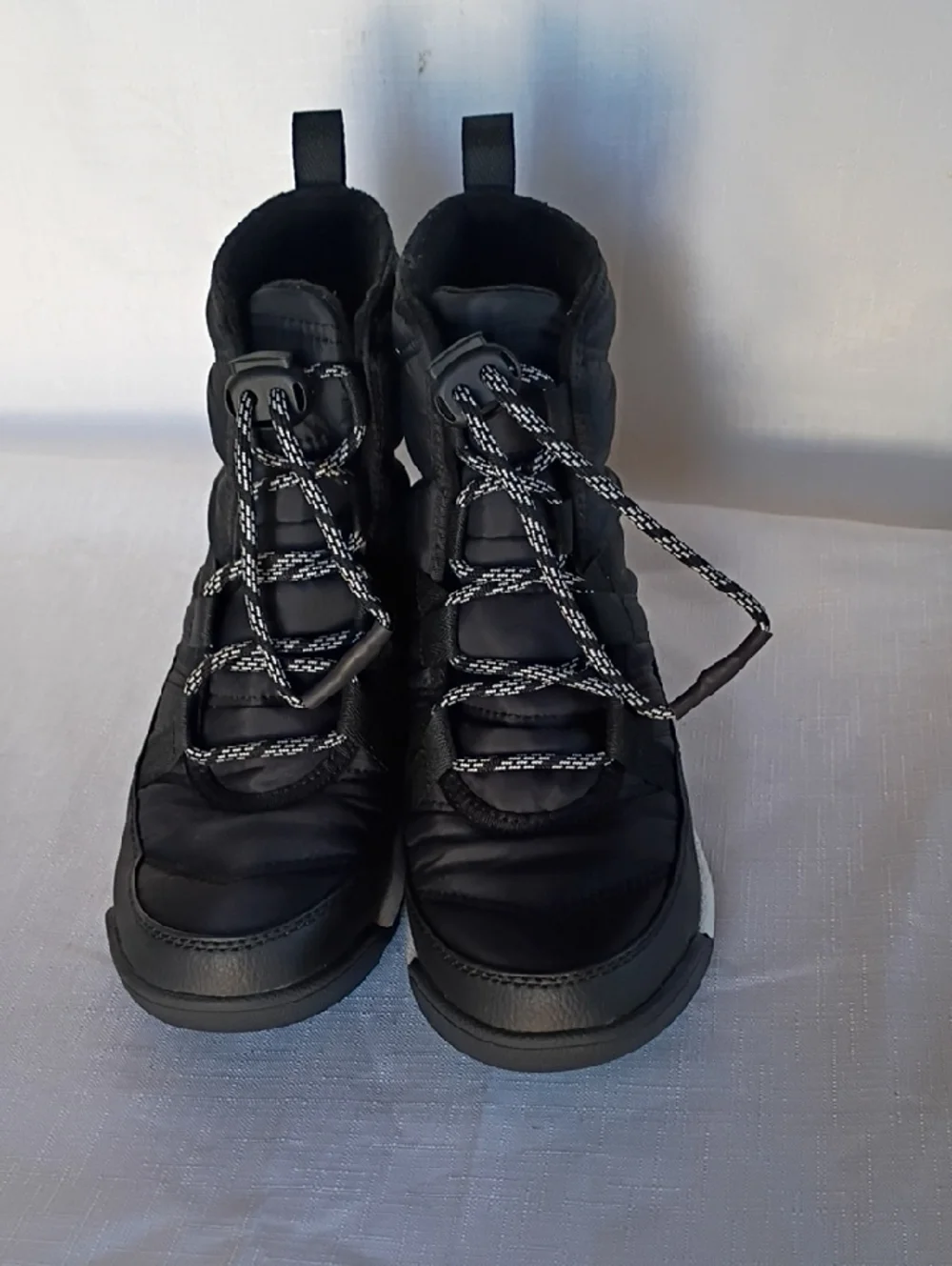 Sorel Black and White Lace-Up Waterproof Boots Size 2